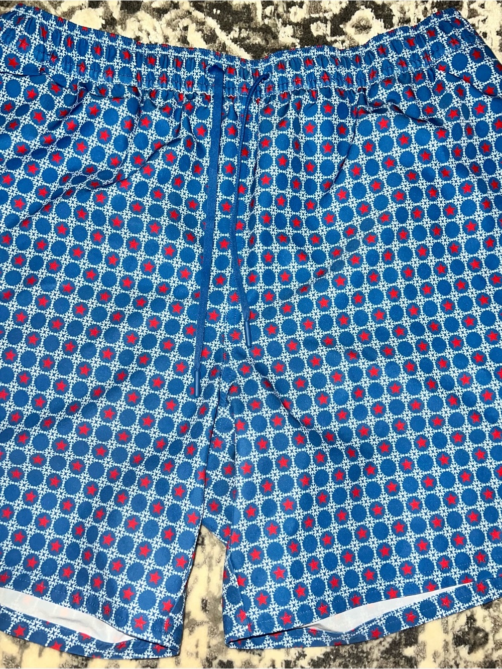 Blue Red Mens Vineyard Vines 4th of July Swim Shorts sz XL